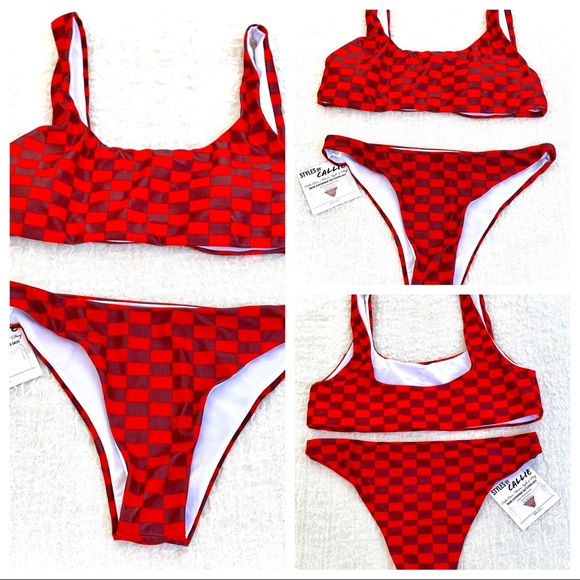 🎉HP NWT Sexy & Sporty Checkered Scoop 2Pc Bikini Set - Picture 11 of 13